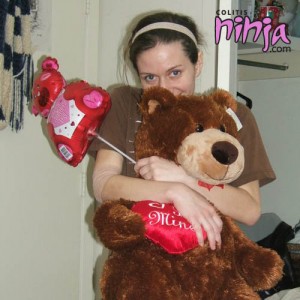 Me and my Valentine goodies after getting my blood transfusion.