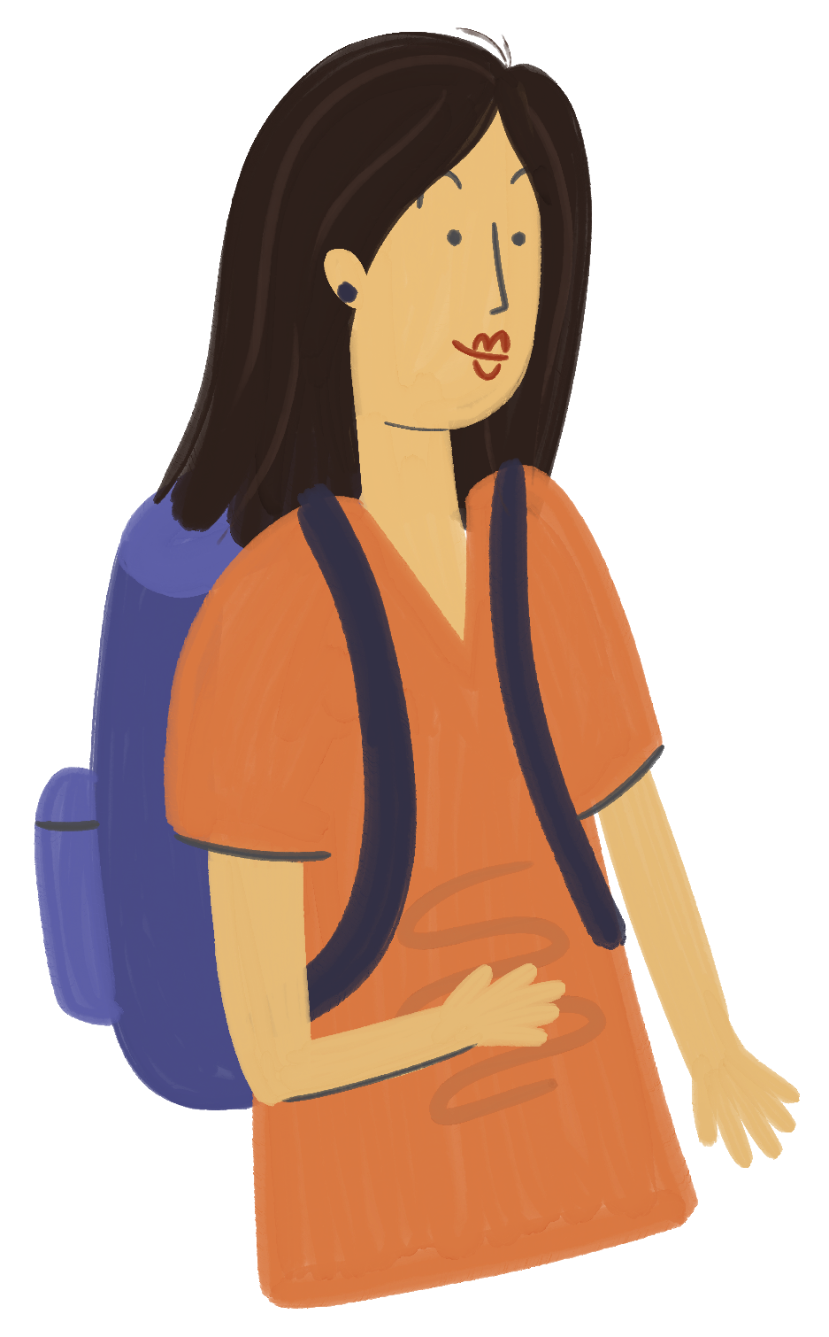 illustration of a woman with a backpack