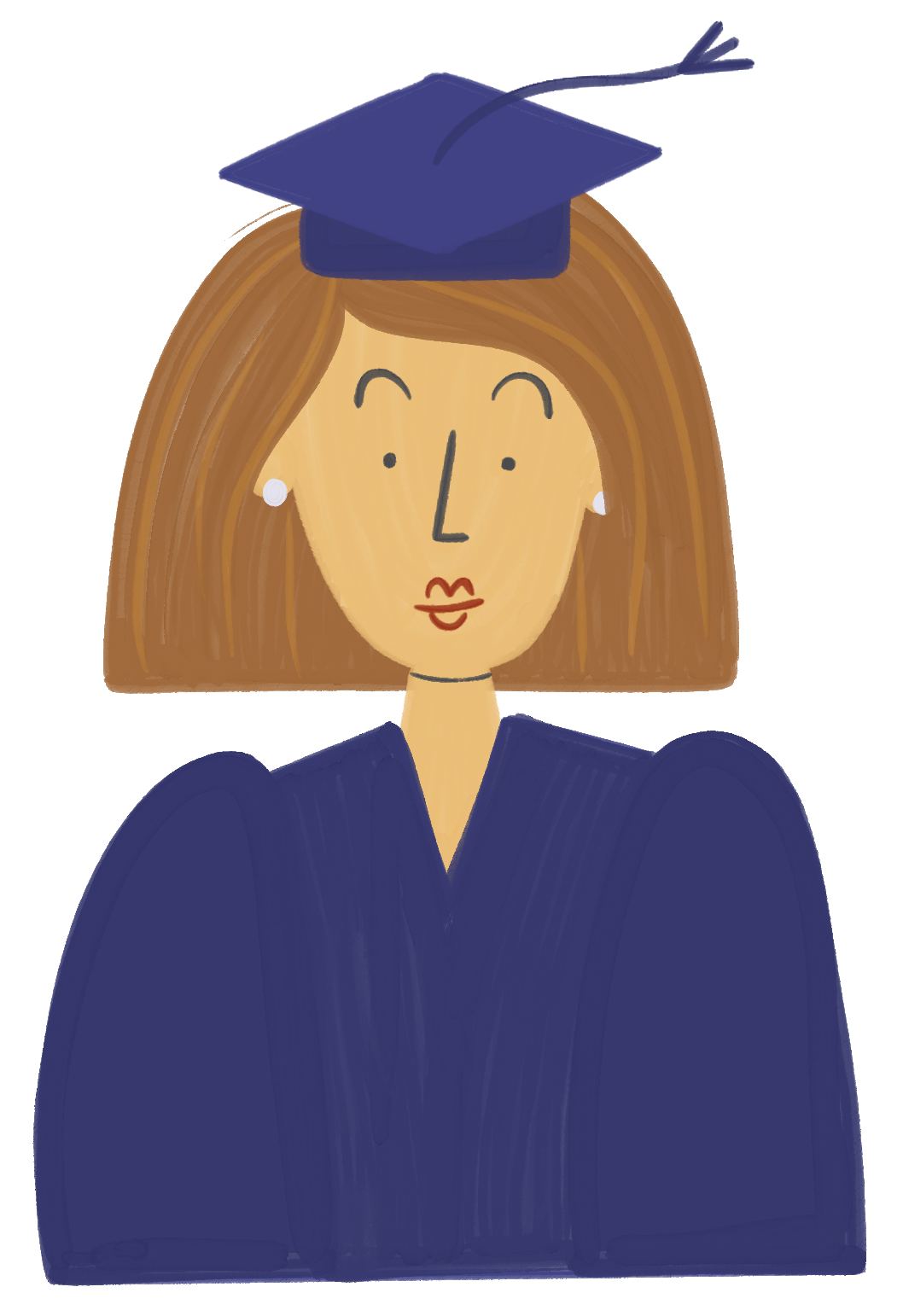 illustration of a woman with a graduation cap and gown